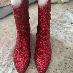 Sparkling pink Glitter Heeled Boots